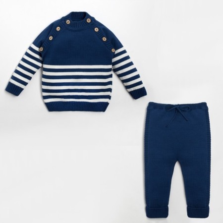 Knitted crumb set "Trendy" growth 68-74 cm, blue color