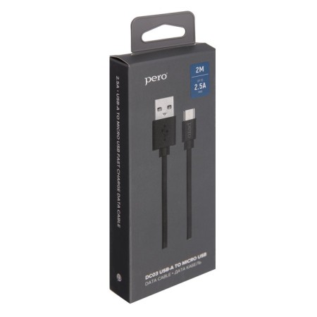 PERO DC -03 MicroUSB cable - USB, 2.5 A, 2m, black-3