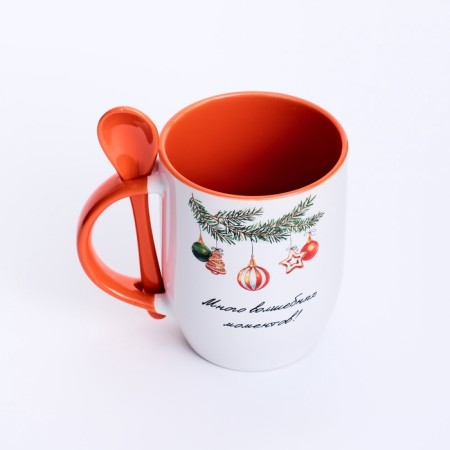 New Year's mug with a spoon of "magic moments", 350 ml-3