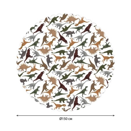 The tablecloth "Dinosaurian detachment", round, Saten, d = 150 cm-1