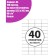 A4 labels are self -adhesive 100 sheets, 80 g/m, on a sheet of 40 labels, size: 52.5 x 29.7 mm, matte, white