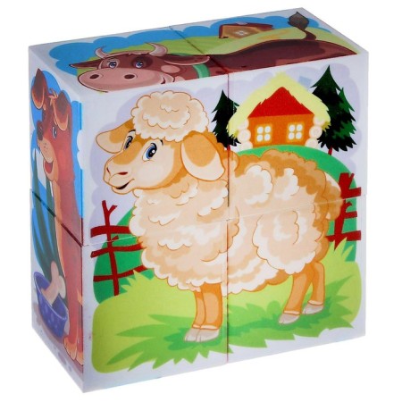 Cubes "Pets", 4 pieces, in a box-2
