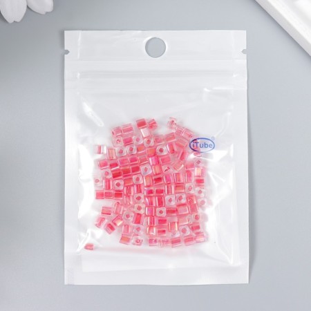 Glass beads 6/0 "Cube. Translucent. Red" 10 g-2