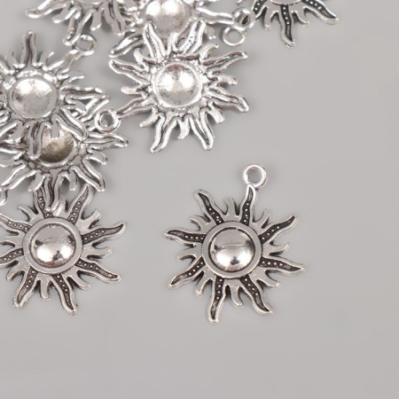 Decor for creativity Metal "Bright Sun" silver 2.8x2.5 cm