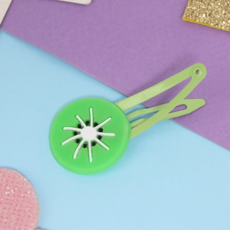 Invisibility for hair "Adele" (set 2 pcs) sliced ​​kiwi, 5.5 cm, green-2