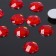 Flat glue rhinestones (set 10 pcs.), 14 mm, red color
