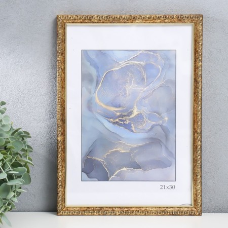 Photo frame Plastic "Kame" 21x30 cm, aged gold