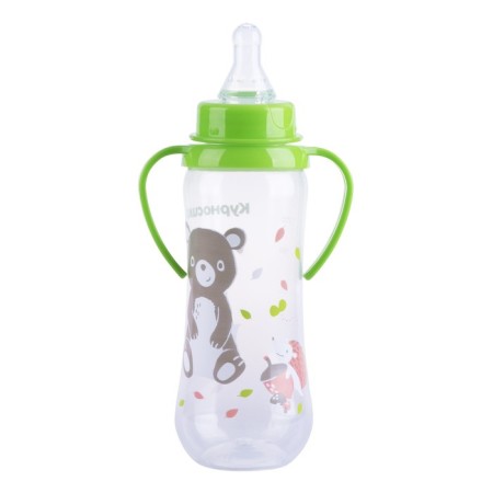 A bottle for feeding "Fruits", fitted, with handles and 2 silicone nipples, 250 ml, from 6 months.-11
