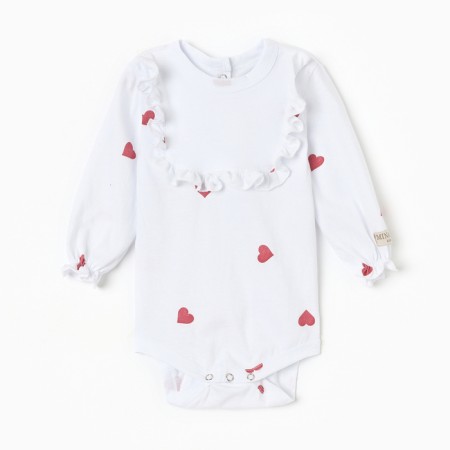 Body baby with minku ruffles, milk color, height 80-86 cm