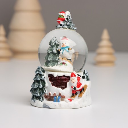 Souvenir Polystone Water Ball Light "Snowman. Christmas tree" MIX 5.5x5x5x9 cm-8