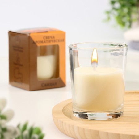 Aromatic candle in glass 5x6cm, sandalwood