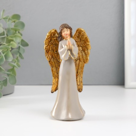 Polystone souvenir "Angel girl with golden wings" mix 4.5x8x15.5 cm-1