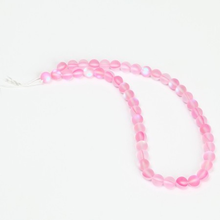 Busins ​​made of natural stone "Cat Eye", set 46 pcs., Size 1 pc. -8 mm, light pink-1