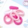 Hair elastic band "Trick" (set 7 pcs) white pink