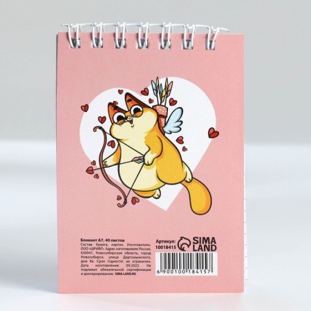 Notepad in the soft cover A7, 40 liters on the crest "purr for you"-5