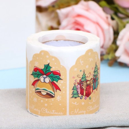 Craft stickers in the roll "New Year's mood", 300 pcs, 4 x 6cm-1