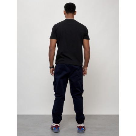 Cargo jeans men, size 44, dark blue color-9