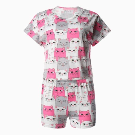 Female homemade set (T -shirt/shorts), pink color, size 46 (m)-4