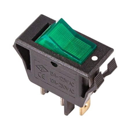 Klavima switch 250V 15A (3C) On-off green with backlight (RWB-413, SC-788) Rexant
