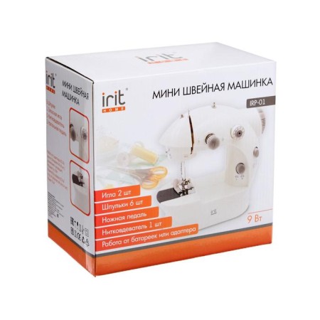 Sewing machine IRIT IRP-01, 9 W, semi-automatic, from batteries/network, white-gray-5
