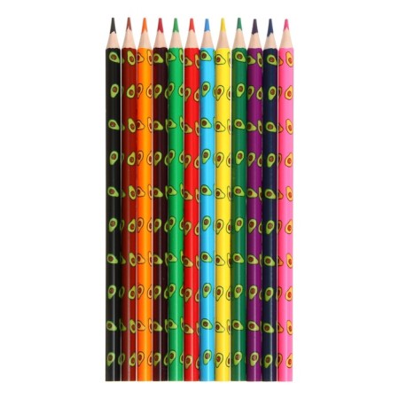 Pencils 12 colors are plastic, Devente Avocado, three -sided, 2m, 3 mm, tinted in black-1