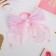Hair gum "Bow Lily Air" 8x7 cm, pink