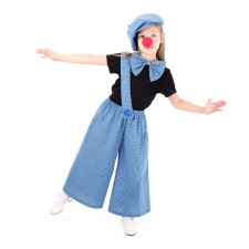 Clown with a butterfly carnival costume, blue cage, height 134-152 cm