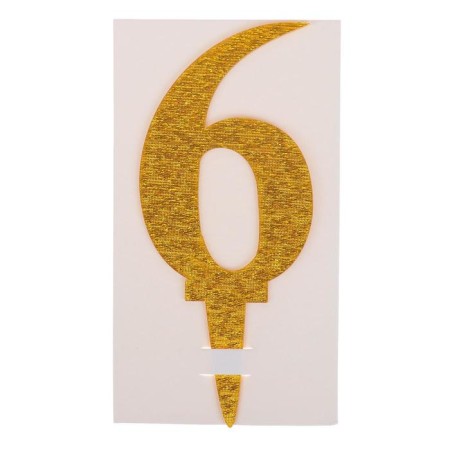 Topper "6", acrylic, Mix colors