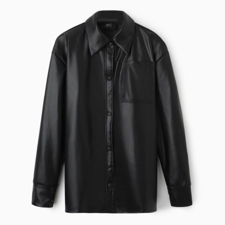 Women's shirt from eco -leather Mist, p. 40, black-6