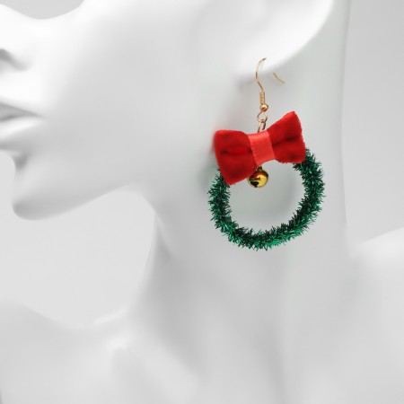 New Year! Earrings "New Year" wreath is thin, colored in gold-2
