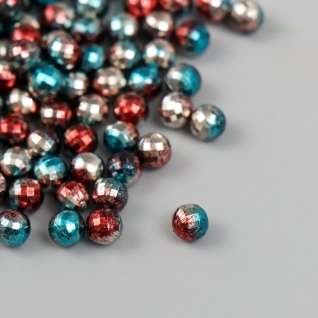 Decor for creativity plastic "Ball with faces. Red-blue" set 30 grams d = 0.6 cm