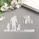 Cutting knife steel "dad with children" set 2 elements 6.6x12 cm