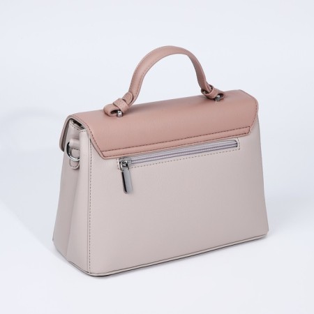 Magnet bag bag, external pocket, long belt, beige color-1