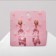 Earrings plastic "bears" with hearts, pink color in gold