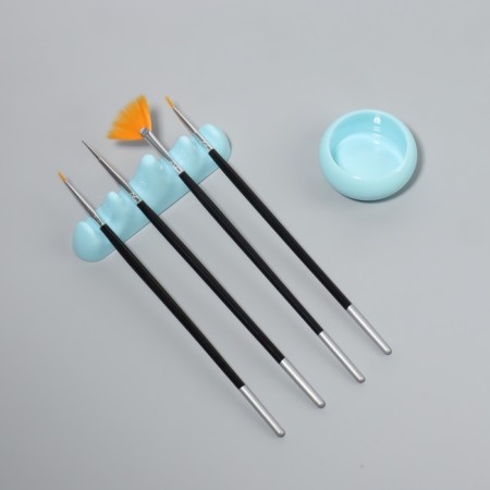 Manicure handle stand and a jar jar, blue color-3