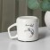 Ceramics mug lid and spoon Moon, 350 ml, white color
