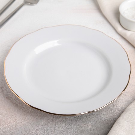 Porcelain plate "Exquisite", D = 20 cm, white-1