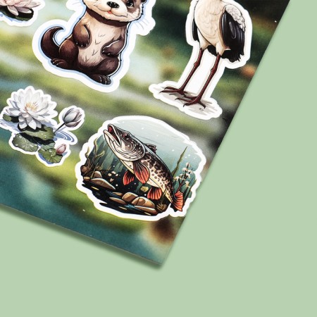 Paper children's stickers 10 x 22 cm, "lake"-2
