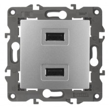 USB charger device, 230V/5V-2100MA, IP20, era Elegance, aluminum