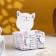 Basket wicker from the vine "cat" 12.5x9x16.5 cm MDF, white-pink