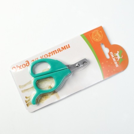 Small scissors are small with an emphasis for the finger, green-5