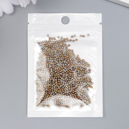 Glass beads 11/0 "metallic. Melange. Gold and silver" 10 g-2