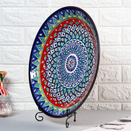 Largan Rishtan ceramics "Patterns", 42 cm, blue-2