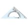 Triangle 12 cm, 45 °, calligrata, with a transporter, plastic, transparent mix