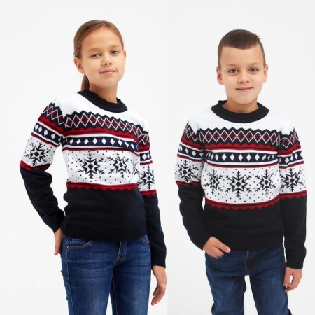 Knitted children's kaftan "Snow" R.30, (98-104 cm)