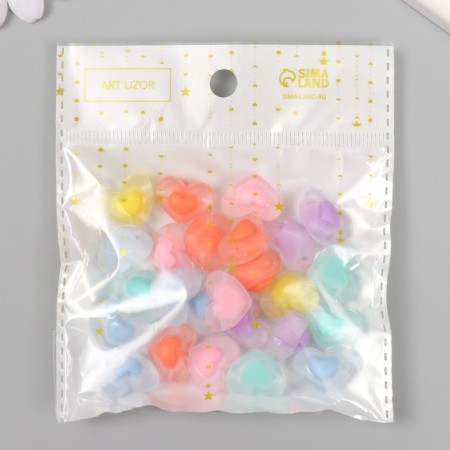 Busina Acryl "Heart in the Heart - Matte" set 25 pcs multi -colored 1x1.7x1.3 cm-3