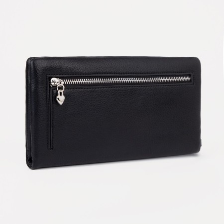 Women's wallet on magnets, black color-1