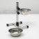 Stand with bowls, 2 x 500 ml, height 30 cm, collapsible with an upper latch, chrome