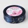 A satin tape with embossing "Marble", 25 mm × 18 ± 1 m, blue color/gold No. 120
