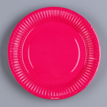 Disposable paper plate "fuchsia", plain, 18 cm-1